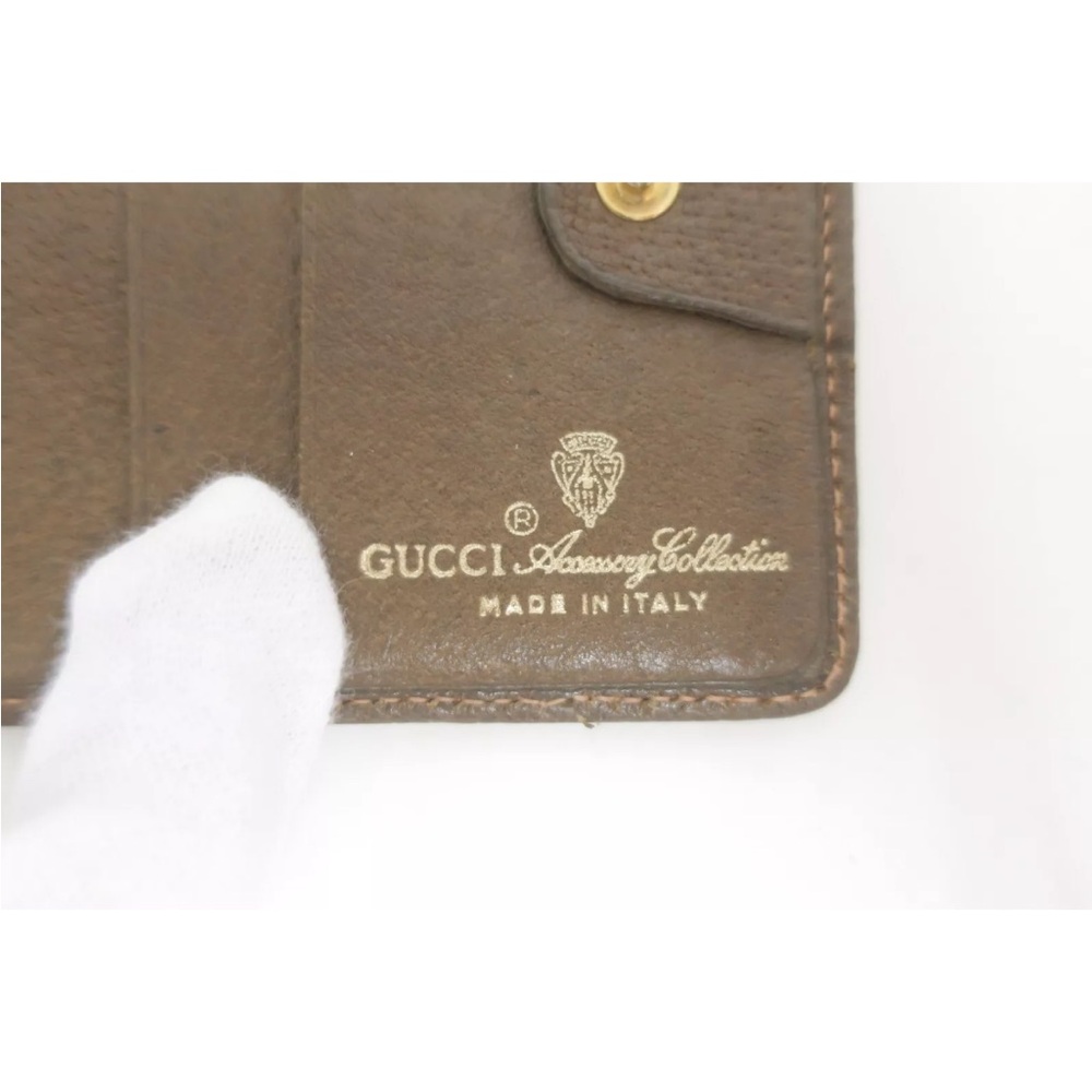 Authentic GUCCI GG PVC Leather Bifold Compact Wallet #30707 - Picture 13 of 14